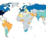 Map of the number of Nobel Prize winners by country