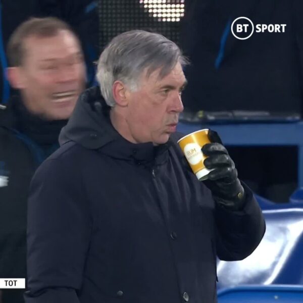 A news-making scene in which Carlo Ancelotti