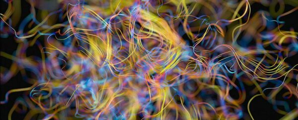 An abstract image related to string theory in particle physics