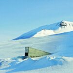 The entrance to the Svalbard Global Agricultural Grain Warehouse located in the Norwegian Svalbard Archipelago