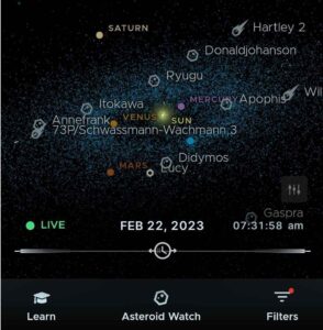 Status of asteroids and comets of the solar system live