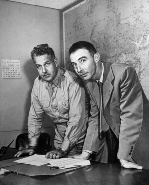 J. Robert Oppenheimer (right)