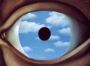 Image of the painting False Mirror (1928), by René Magritte