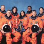 Astronauts of the last space shuttle Columbia before the last mission of this shuttle in 2003