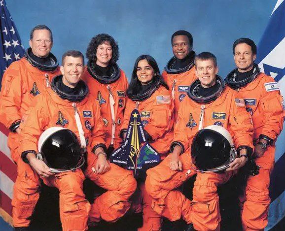 Astronauts of the last space shuttle Columbia before the last mission of this shuttle in 2003