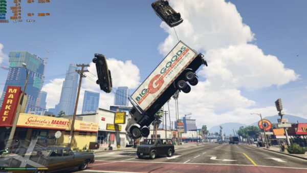 The scene of an accident in the GTA game