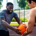 The standard model in the game of basketball for the strong nuclear force