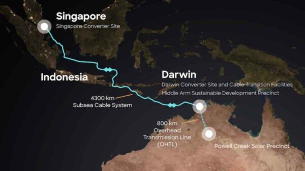 انتقال برق خورشیدی از سنگاپور به استرالیا
